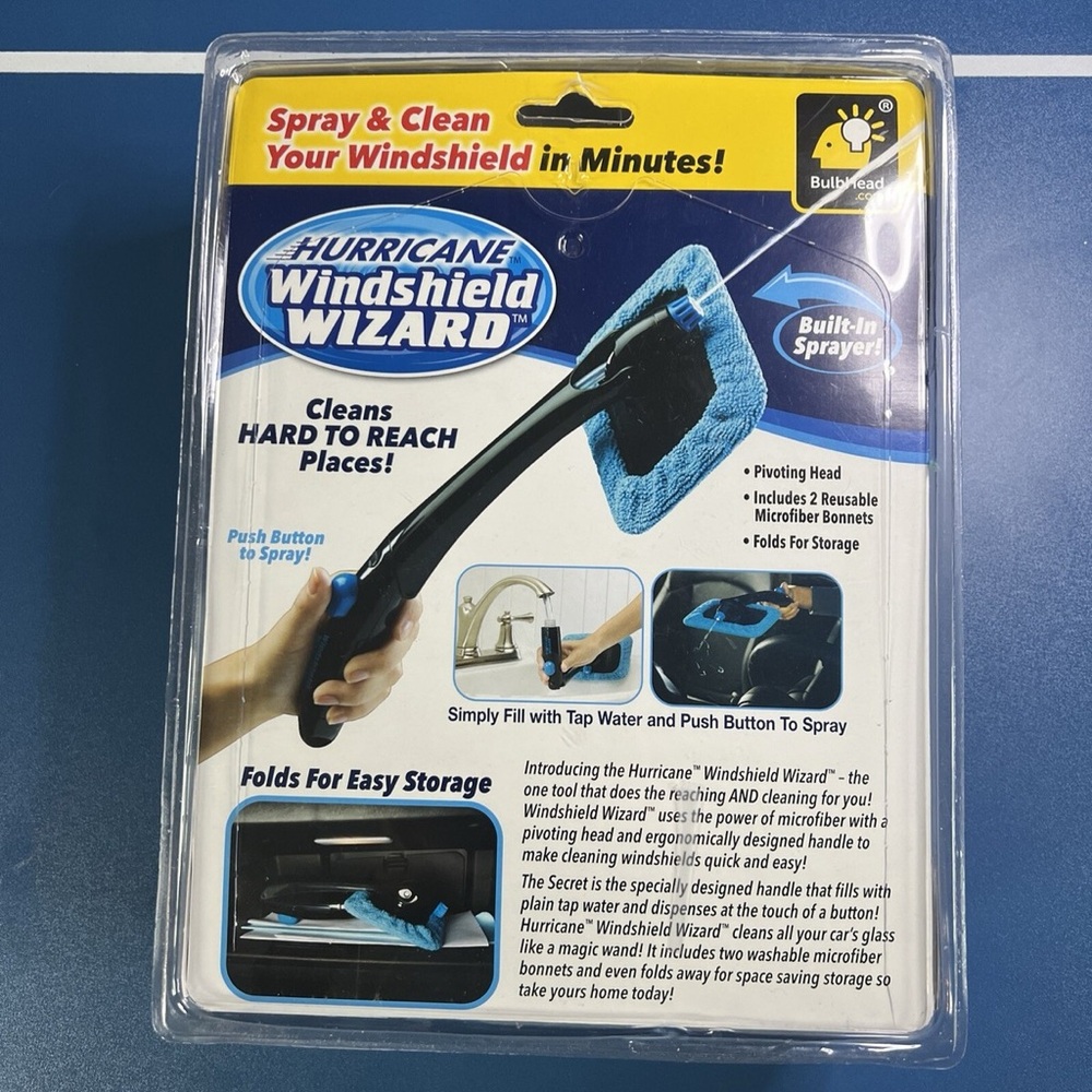 NWT!! Hurricane Windshield Wizard AS SEEN ON TV Spray And Clean Tool - Picture 4 of 13